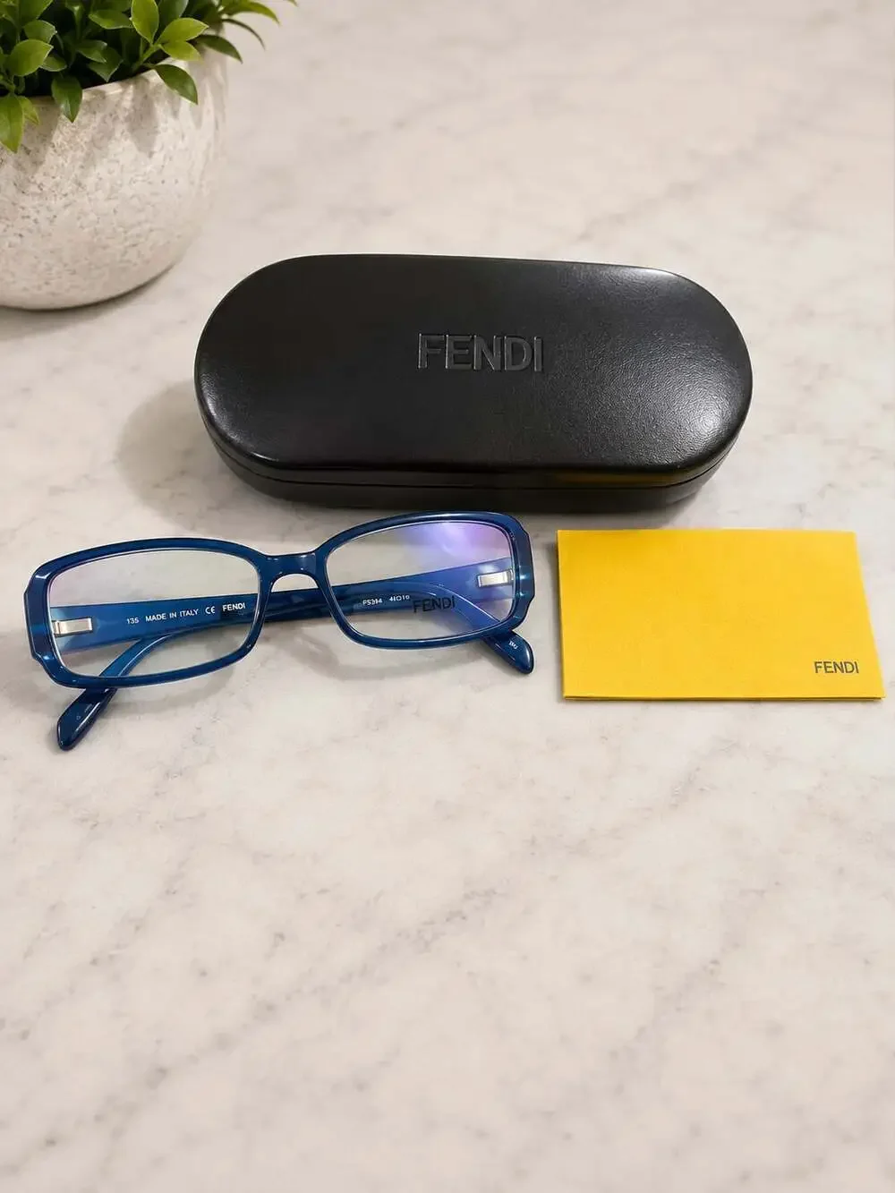 Fendi F936 Blue Zucca FF Logo Eyeglasses Frames 52-15-135 Made in Italy Case